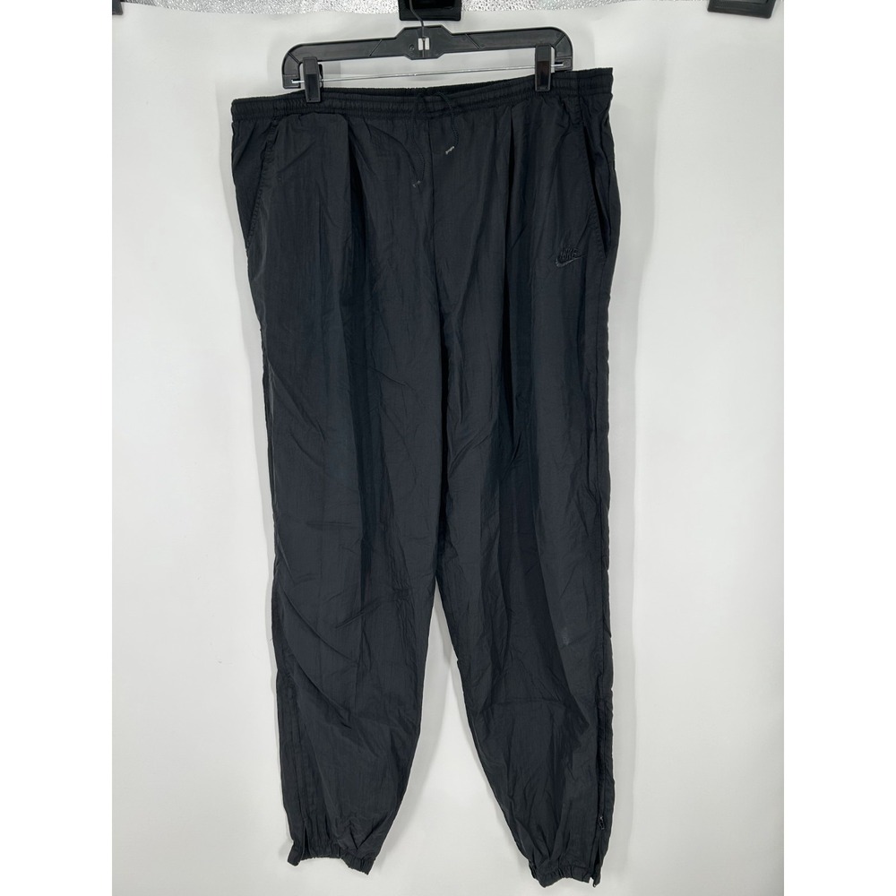 Nike Vintage Y2K 90s Jogger Pants Baggy Windbreaker 100% Nylon Ankle Zip XL